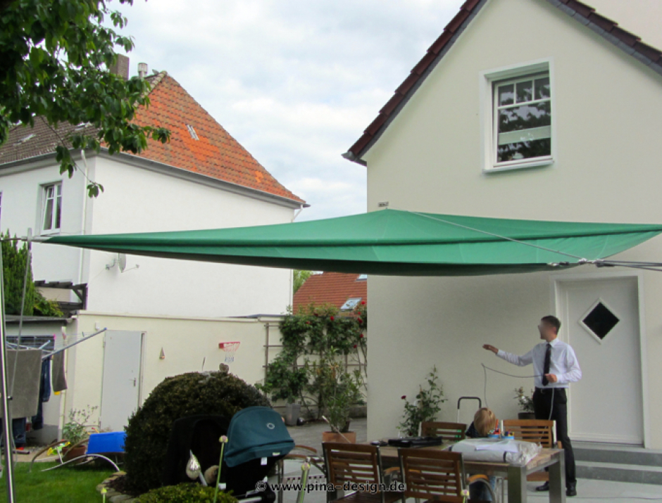Sonnensegel manuell Soest 2M / 2W grüne