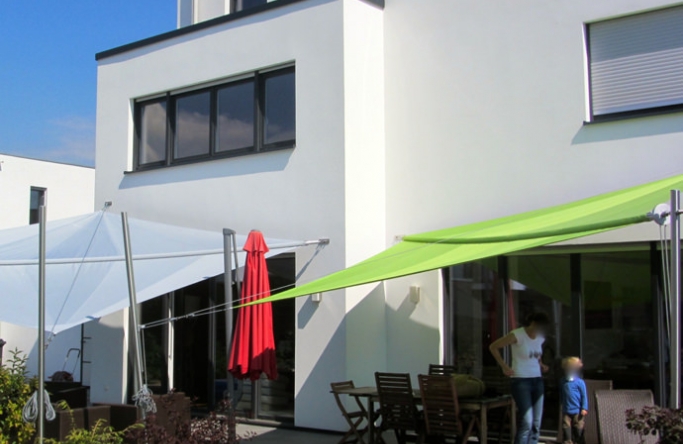 Frechen 2 Sonnensegel auf 2 Terrassen